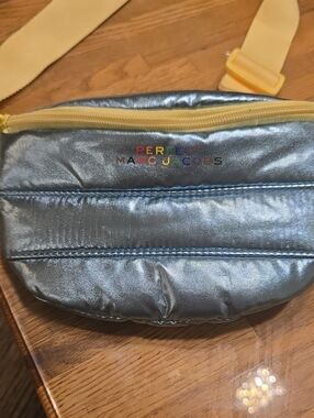 Marc Jacobs Silver Belt Bag with Yellow Strap